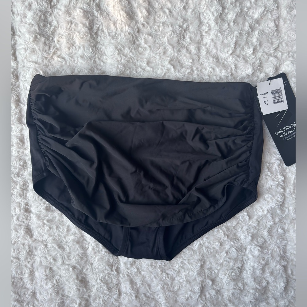NWT— Miraclesuit Black Norma Jean Retro Bikini BottomsSize 14